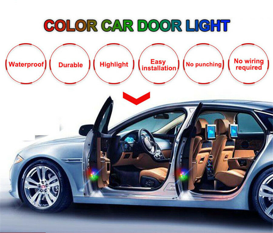 2xWireless Car Door Anti-Collision Flash Warning Signal LED Light Indicator Lamp