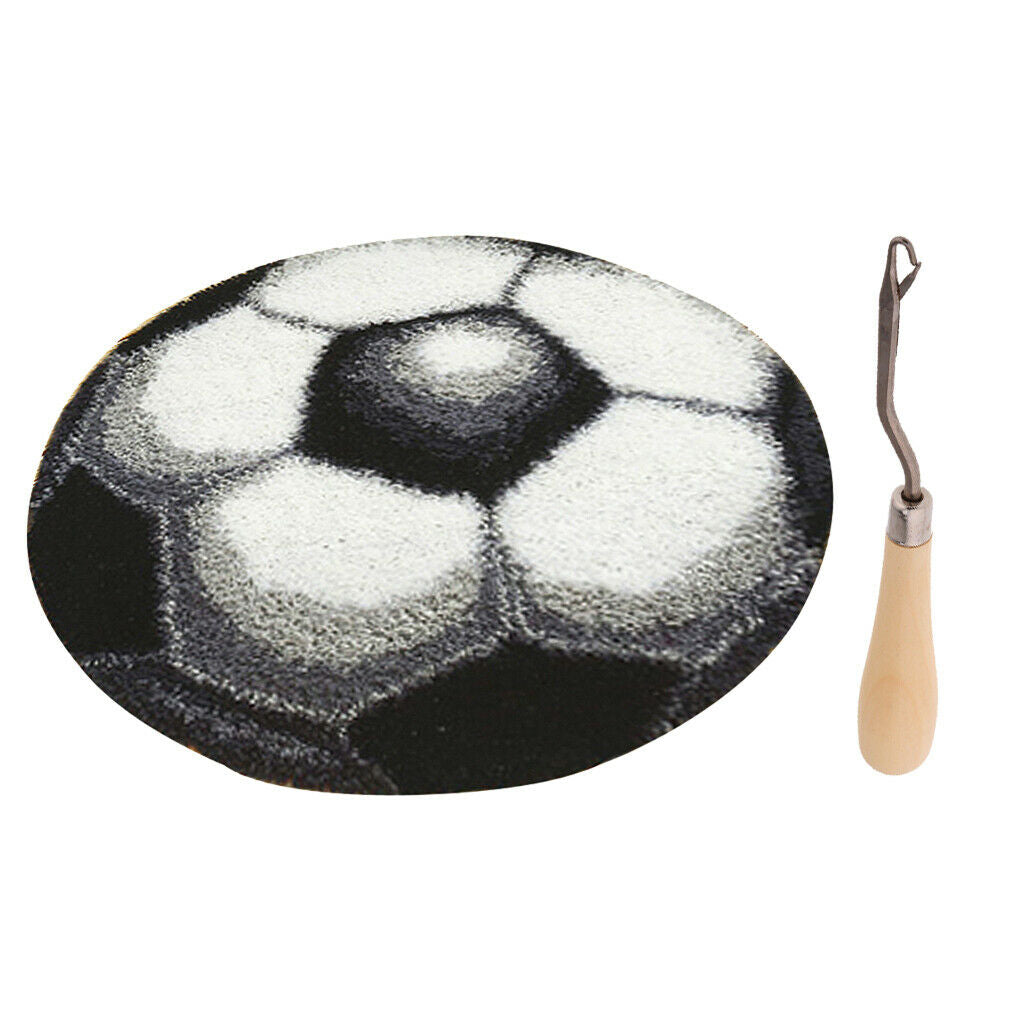 DIY Latch Hook Kit Rug Making Crafts for Kids/Adults 20 inch x 20 inch Football