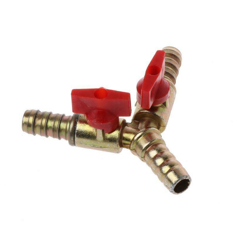 3/8" ID Hose Barb Y Shape 3 Way Shut Off Ball Valve Fitting For Gas Water Oil