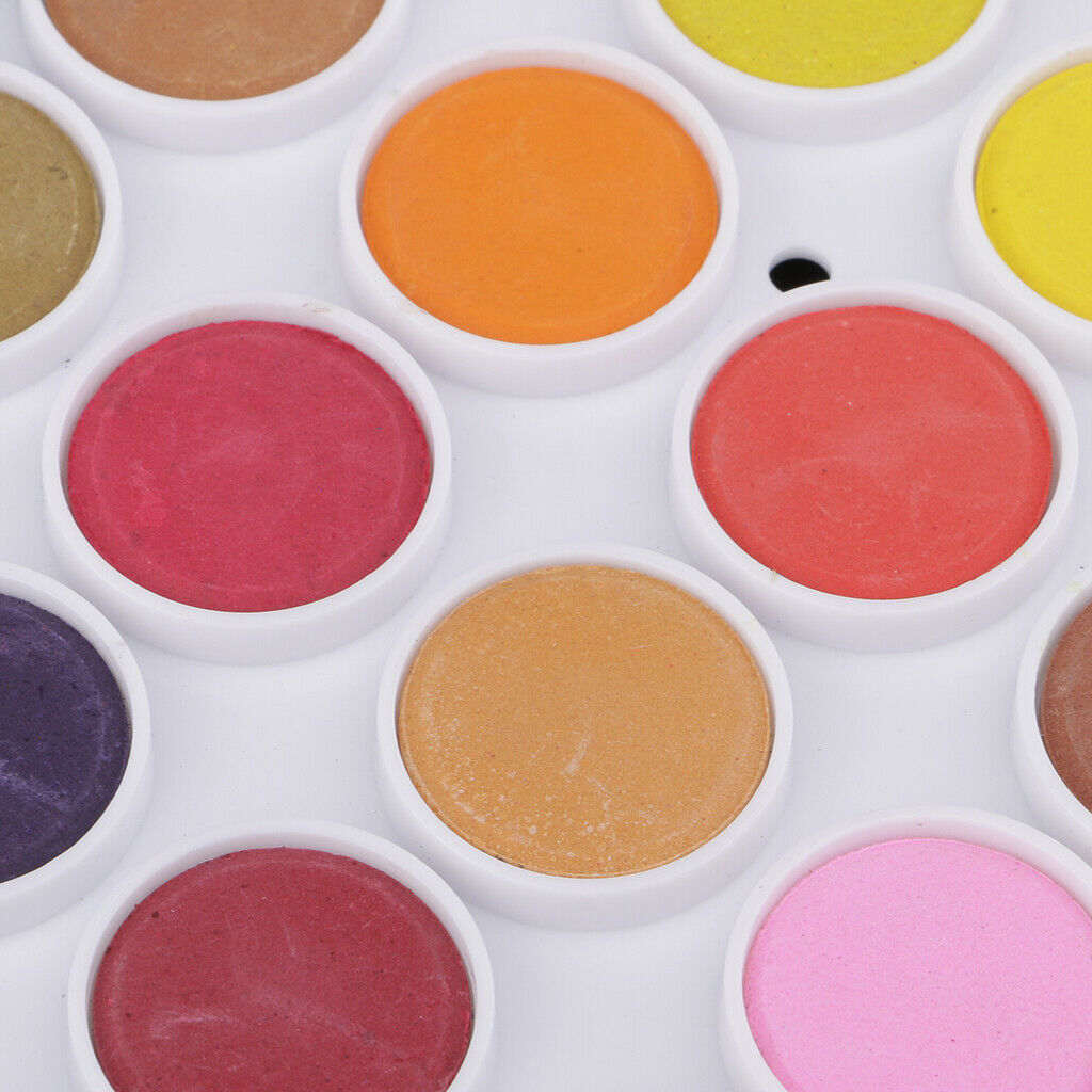 36 Colors Solid Watercolor Paints Pan Set for Kids Artist Beginner Painting