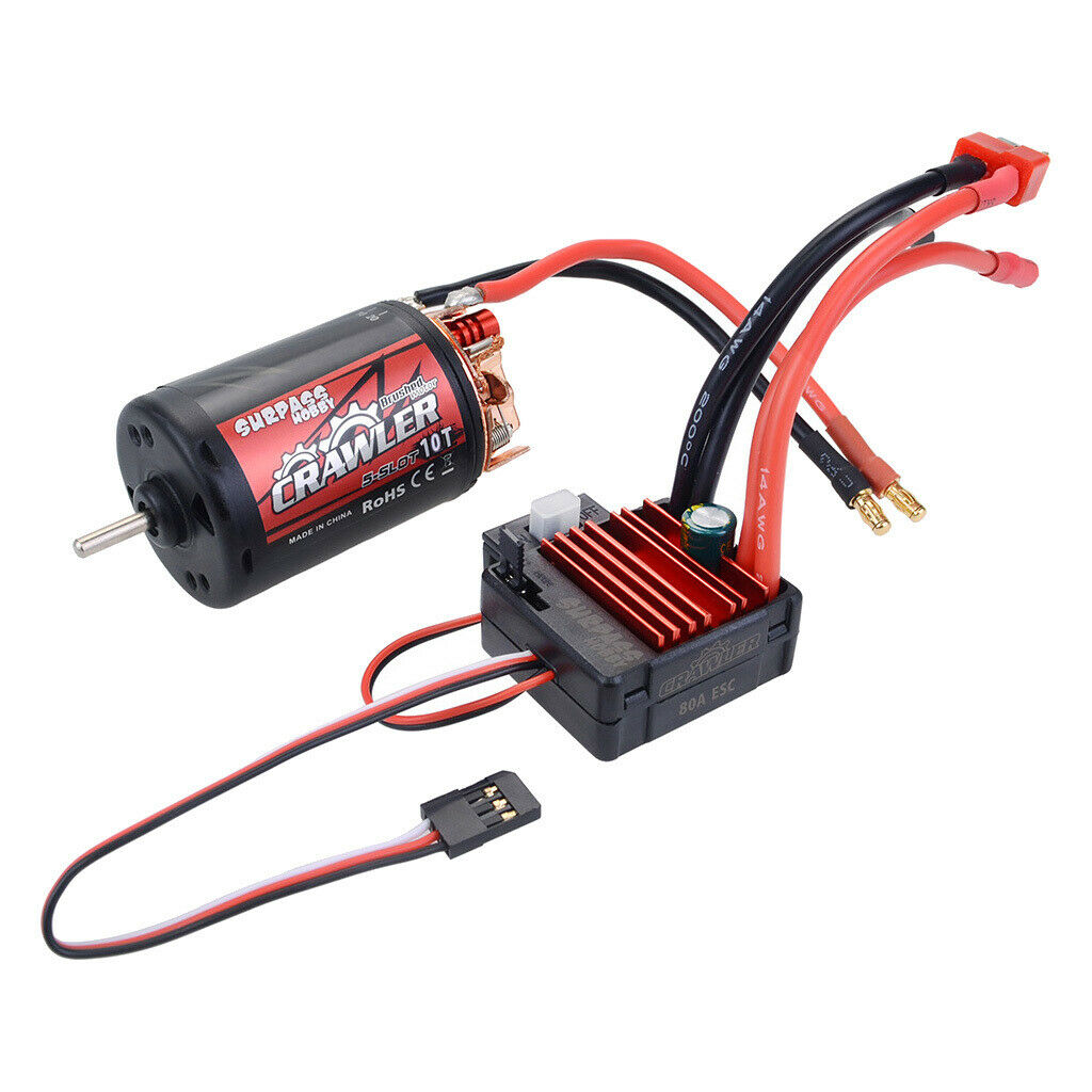 5-Slot 550 Brushed Motor & 80A Brushed ESC for RC 1/10 Axial SCX10 D90 D110