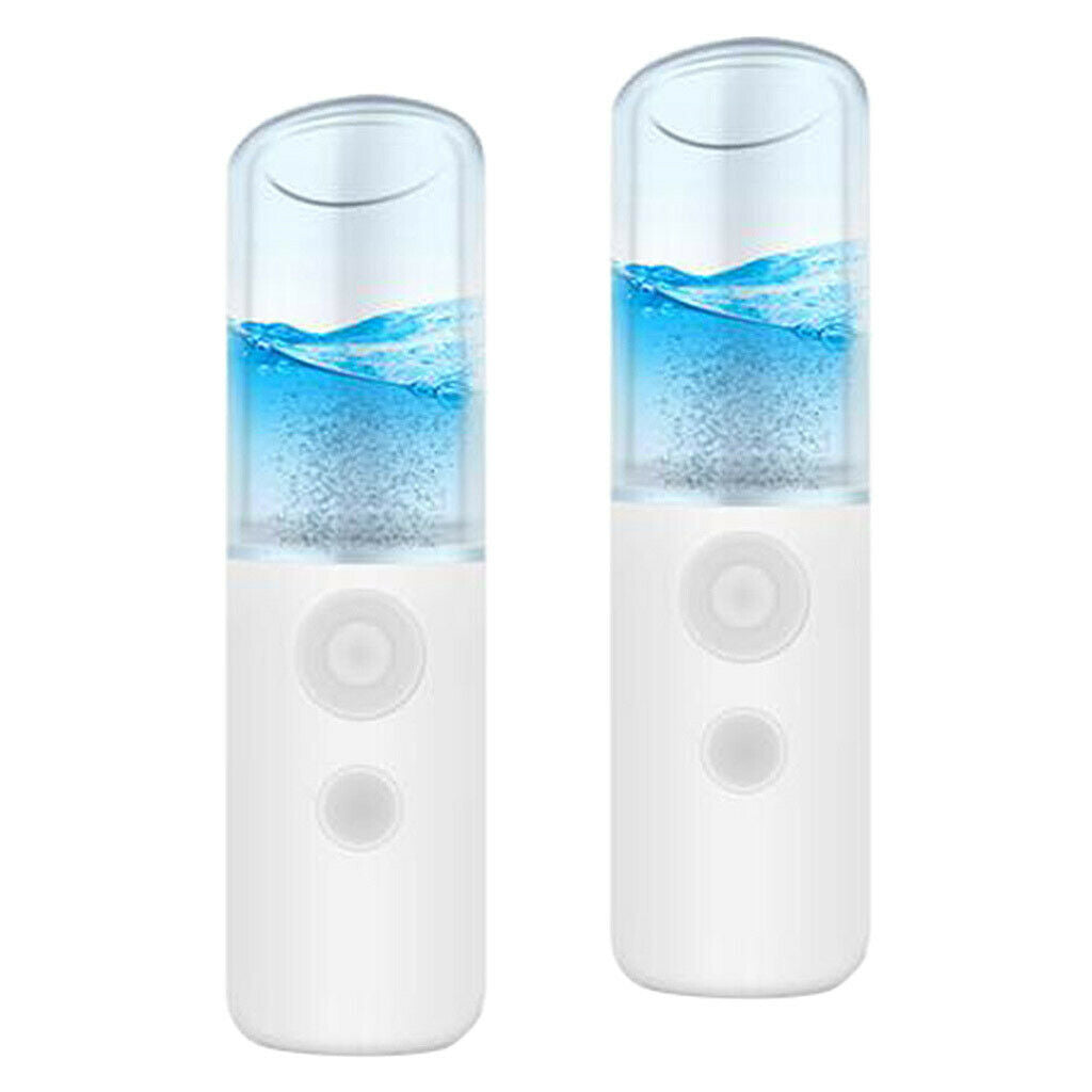 2 Pieces USB Handy Mini Nano Spray Moisturizing Sprayer Beauty Instrument