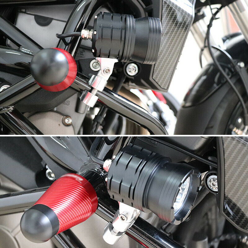 2X Motorcycle Bike Bumper Tube Bar Clip Extension Spot Light Lamp Holder Bracket