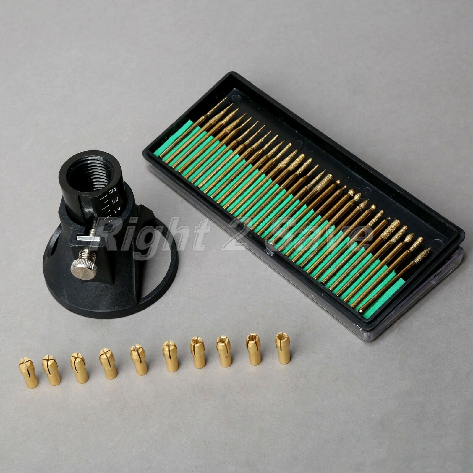 30*Diamond Polishing Burrs+10*Brass Collets Tool+Dedicated Locator Set For Drill