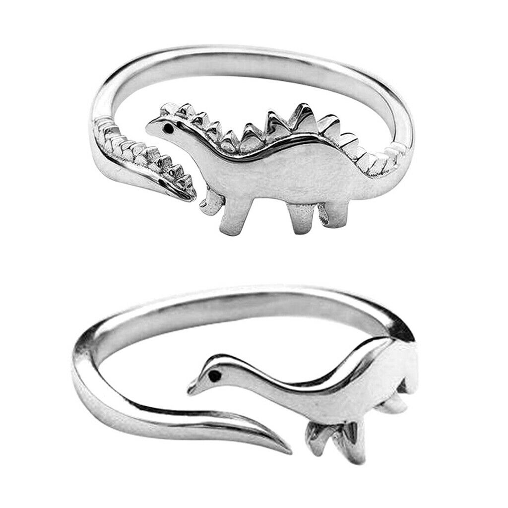 4-Pack Stylish Alloy Rings Dinosaur Theme Accessory for Women Men Halloween