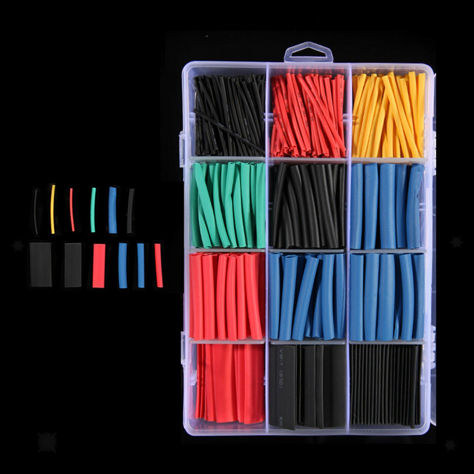 750/Set Heat Shrink Tubing Tubes Kit Wire Wrap with Storage Case for DIY
