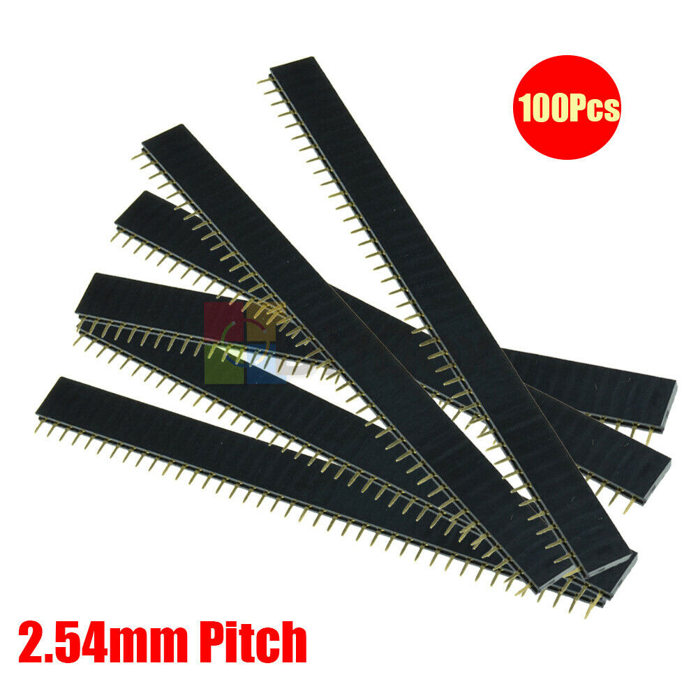 100Pcs 40pin 2.54mm Single Row Straight Female Pin Header Strip PBC Fit Arduino