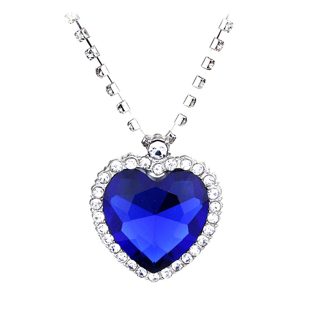 new Crystal   Pendant Necklace Titanic Heart Of The Ocean Necklace Women