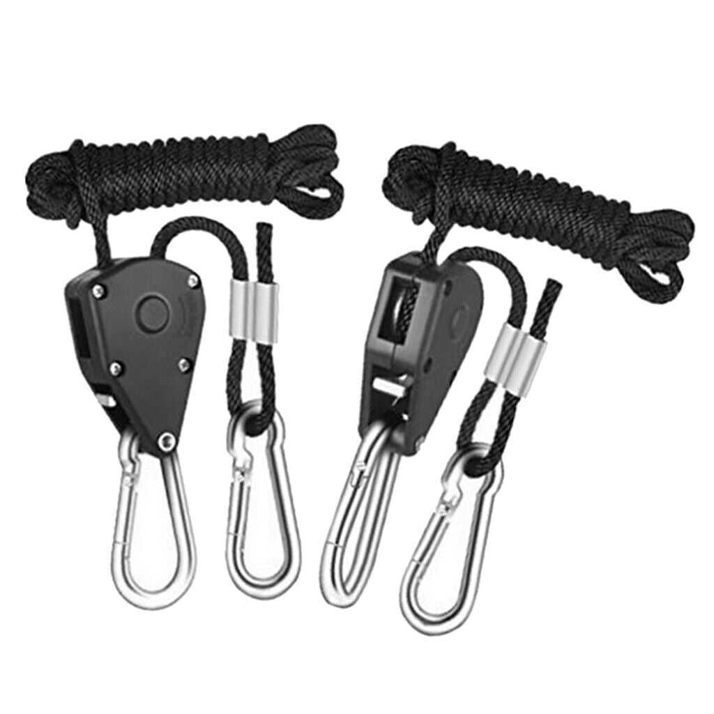 1 Pair 1/8" Grow Light Rope Hanger Ratchet 68Kg Capacity Metal Internal Gear