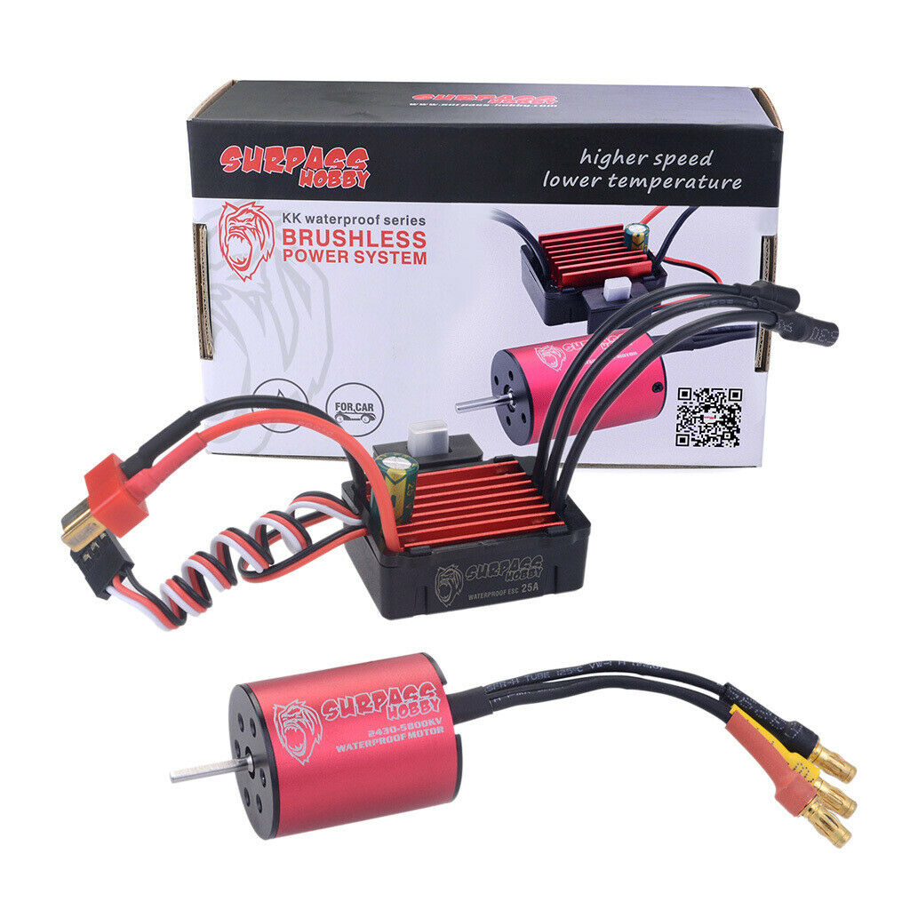 Waterproof Brushless ESC Kit w/ Motor for 1/18 Scale RC Car Spare Parts