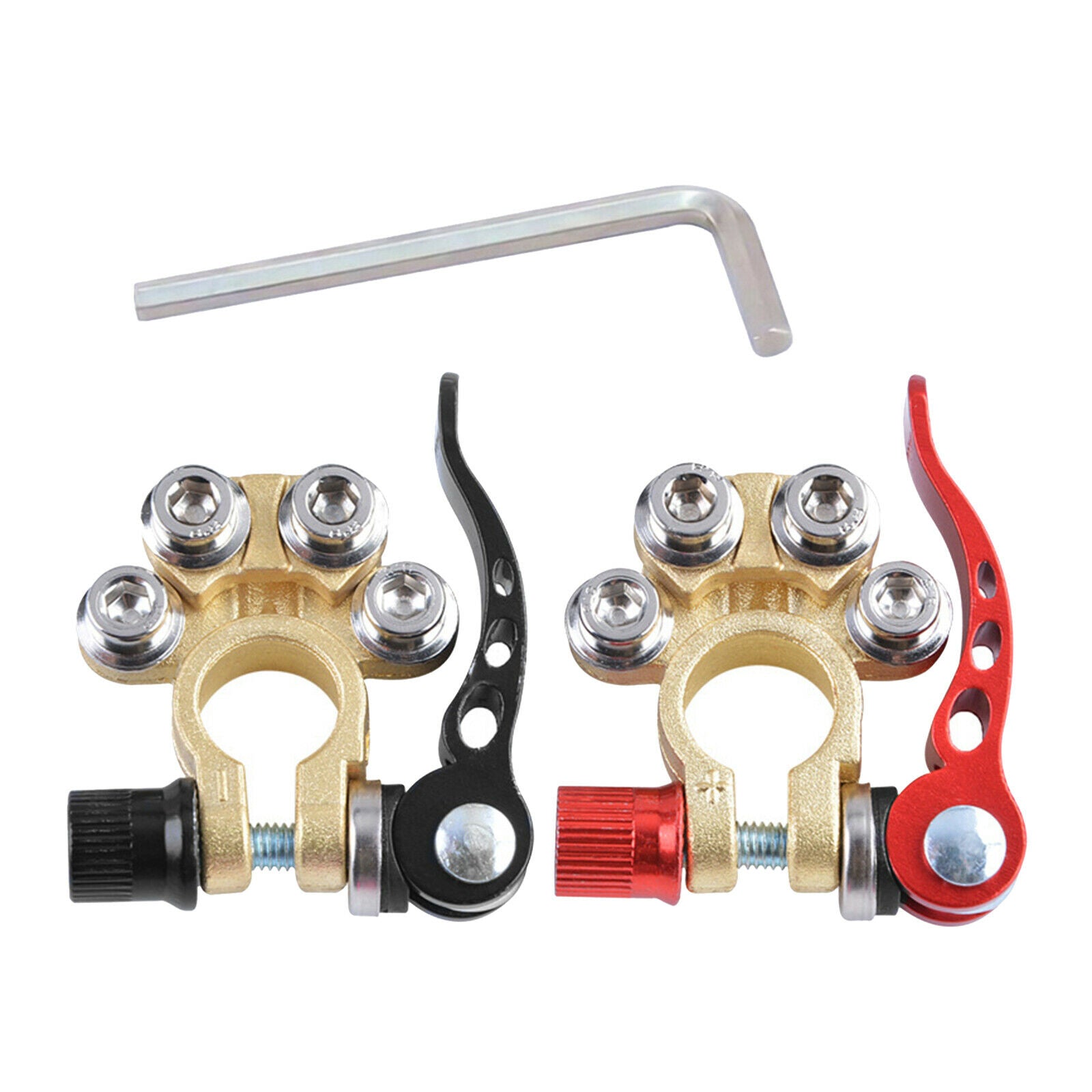1 Pair Brass Boat Car Battery Terminals Connectors Clamps Protector Tractor