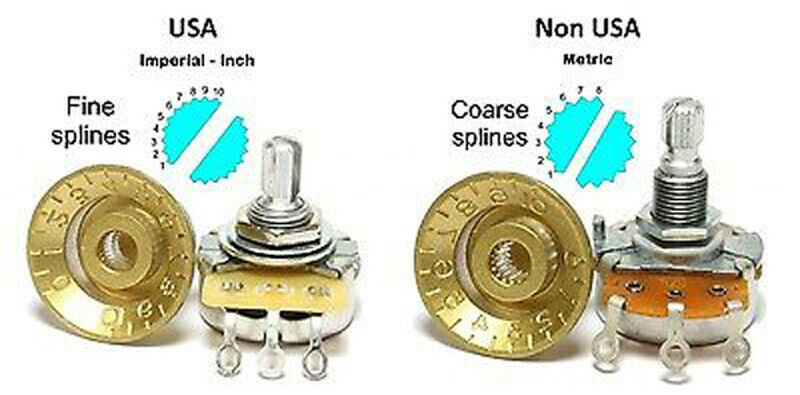 Guitar Speed Dial Knobs 24 Fine Spline Control Knobs for Gibson Les Paul Clear