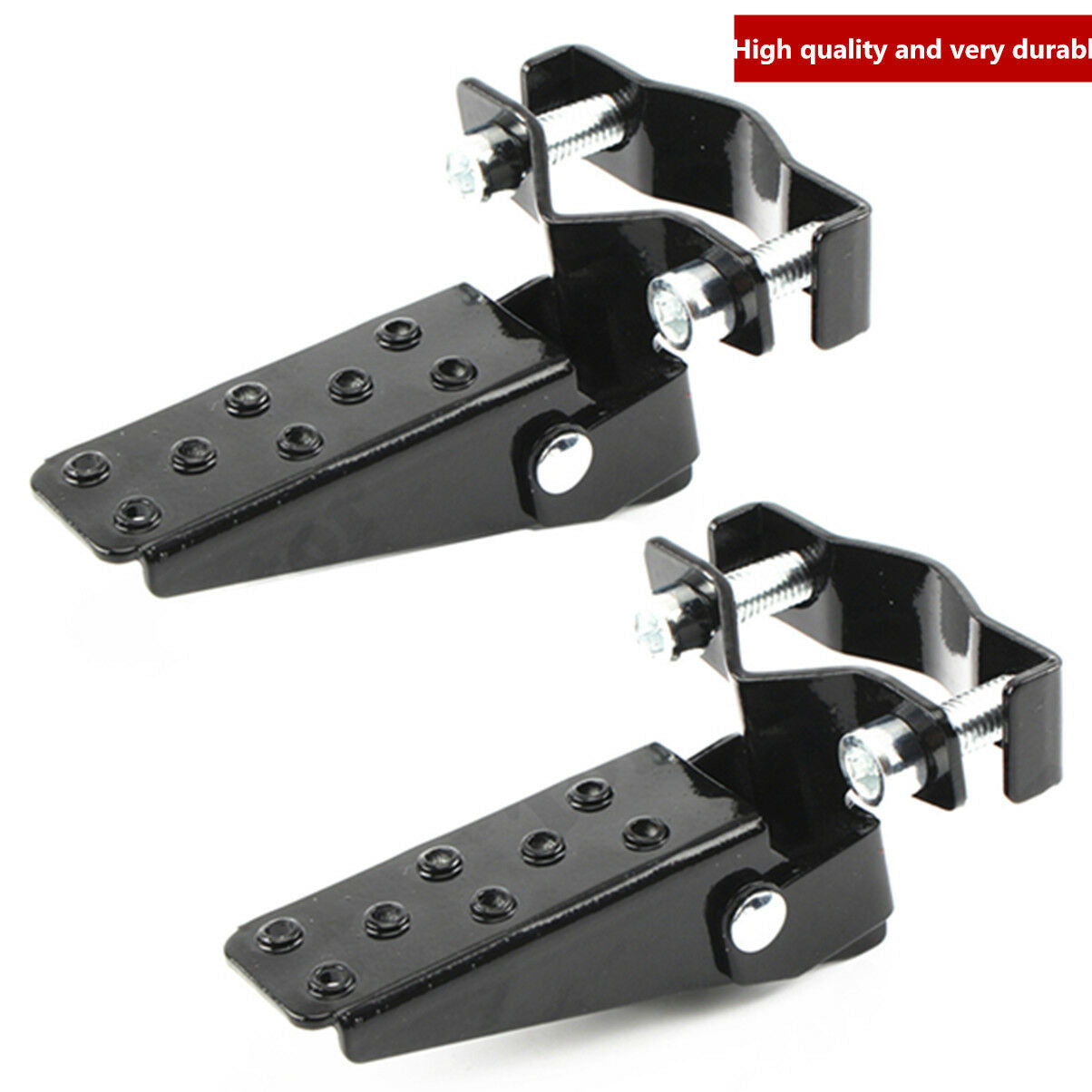 Universal Black Metal Motorcycle Passenger Foot Peg Rear Pedal Footrest 25-28mm