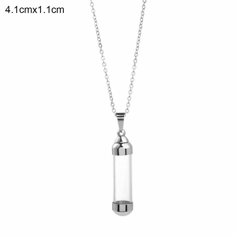 Screw Cap Wishing Bottle Pendant Lucky Charm Glass Vial Necklace Perfume Jars