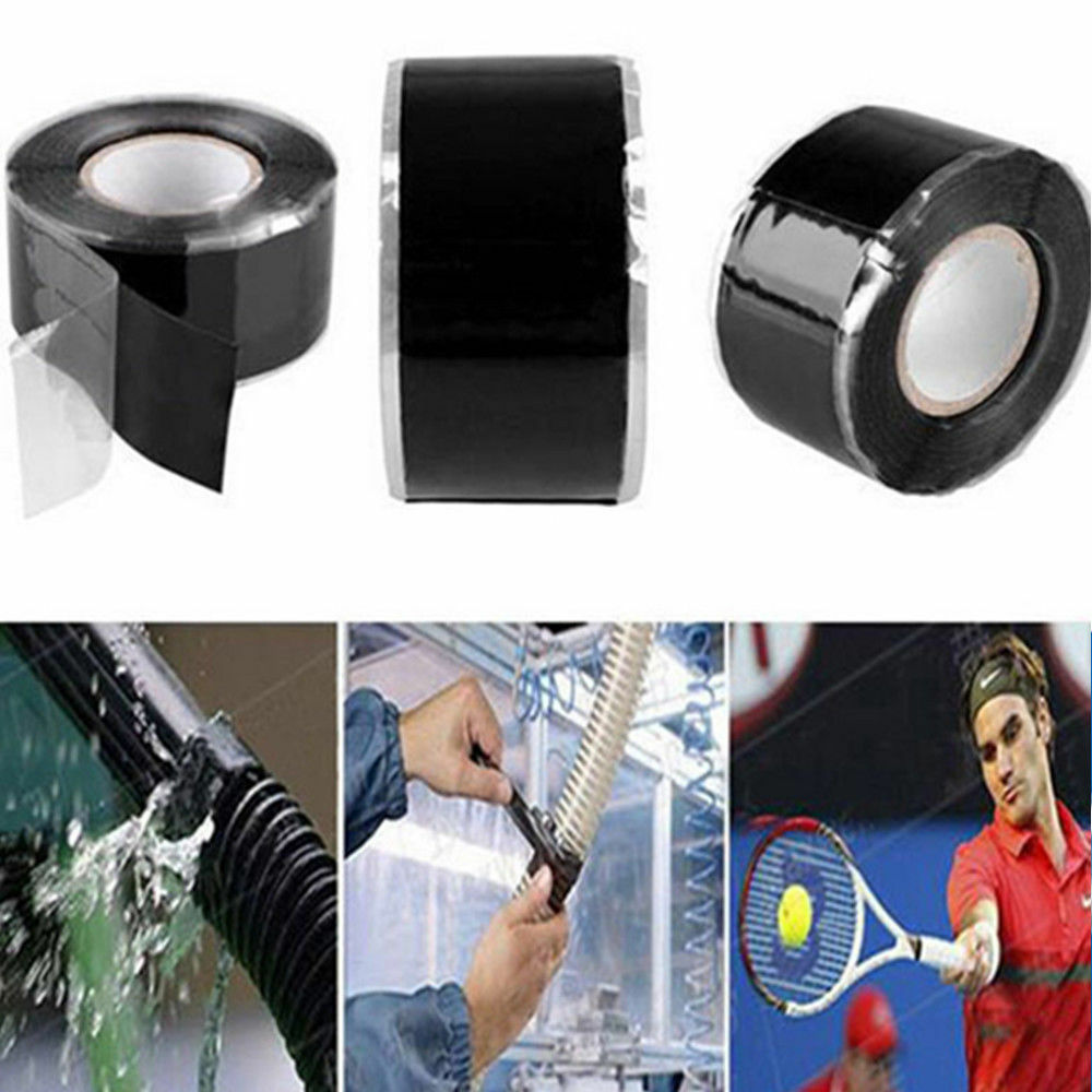 1X Black Rubber Silicone Repair Waterproof Bonding Tape Rescue Self Fusing Wire