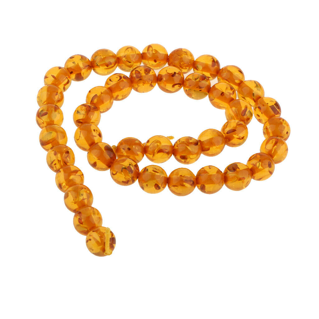 15.5 Inch Strand Mahogany Amber Round Loose Beads 10mm for DIY Necklace Making