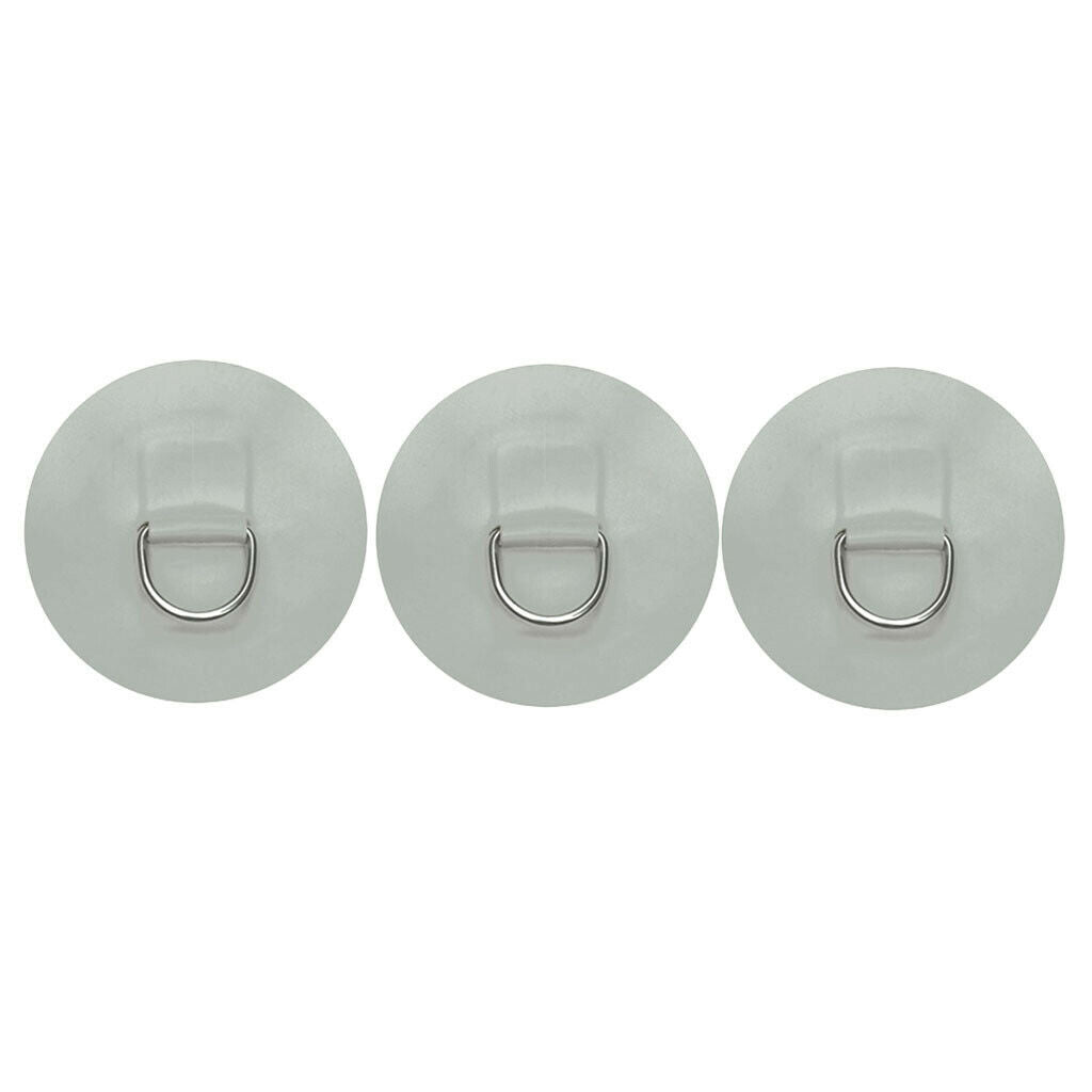 3pcs Stainless Steel D-Ring Patch for Inflatable Boat Dinghy Kayak Canoe