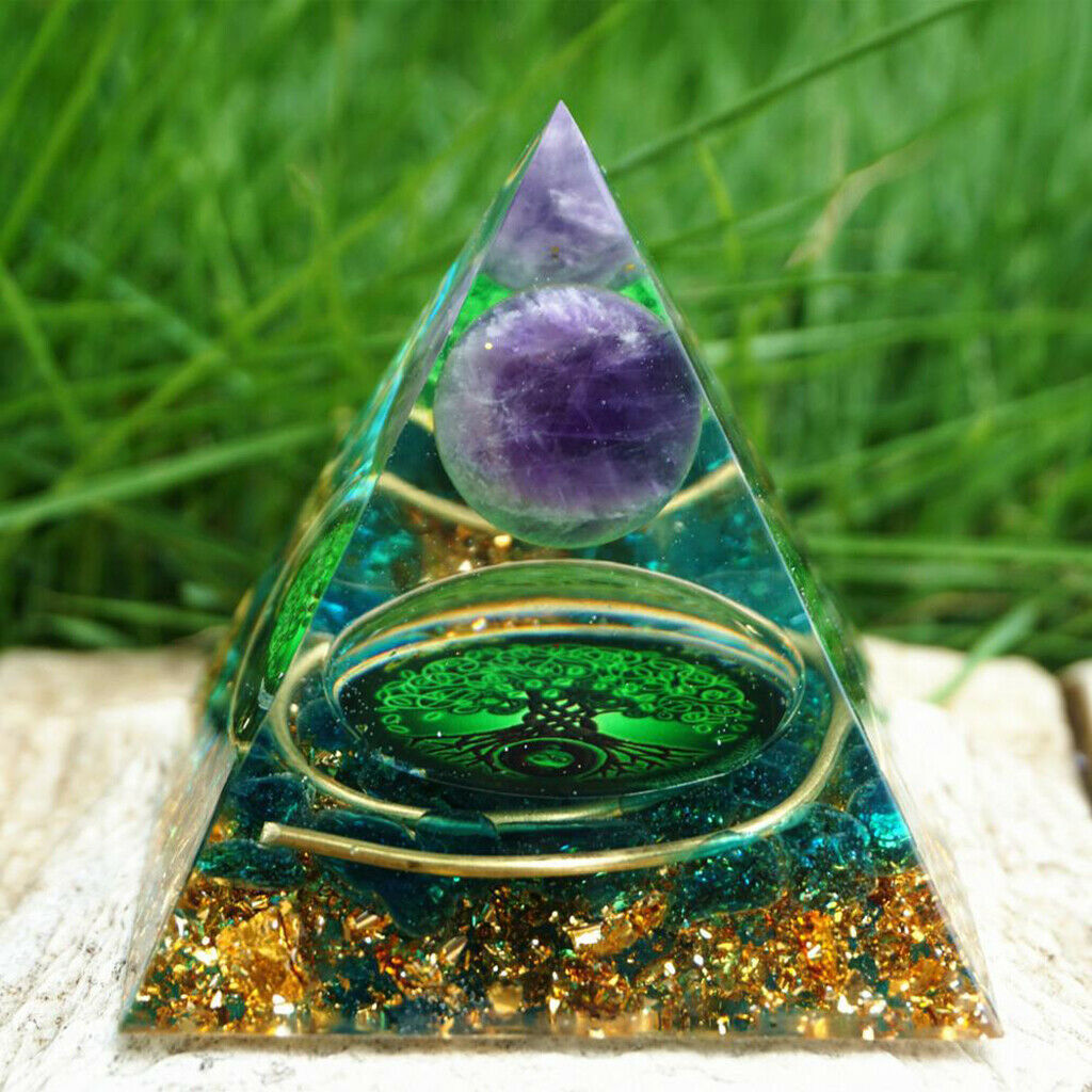 Crystal Pyramid Quartz Reiki Balancing Yoga Energy Generator Emf Protection