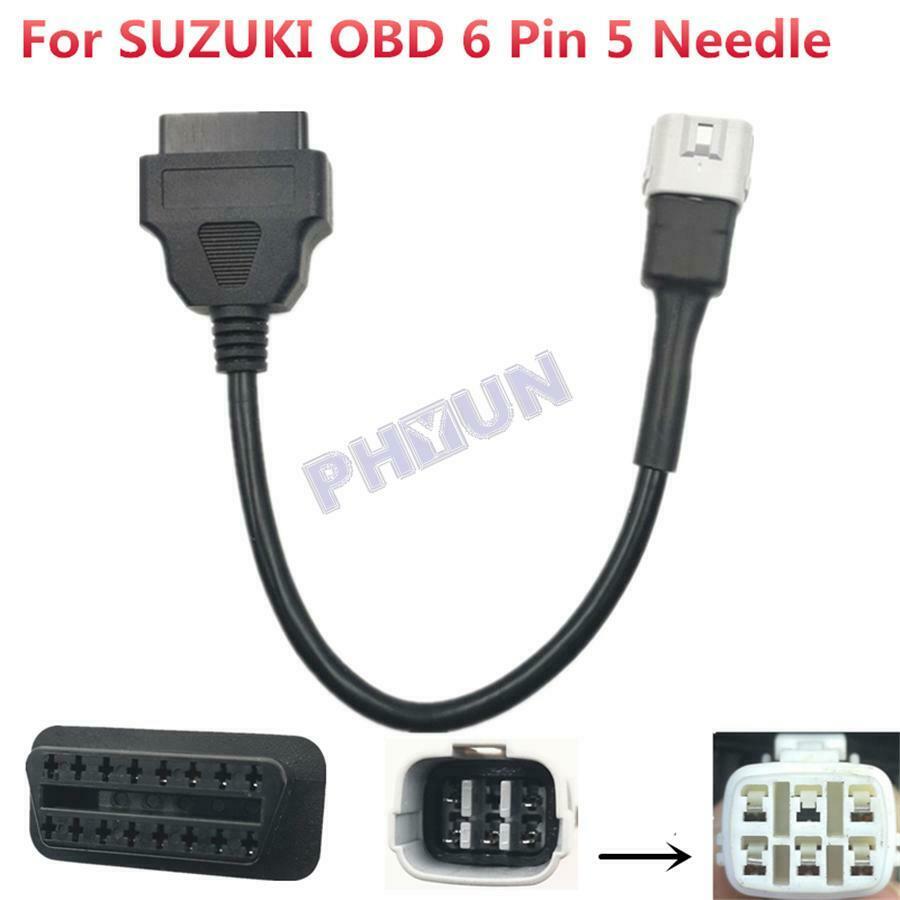 For SUZUKI OBD2 6 Pin Diagnostic Plug Adapter Motorcycle Scooter ATV Cable