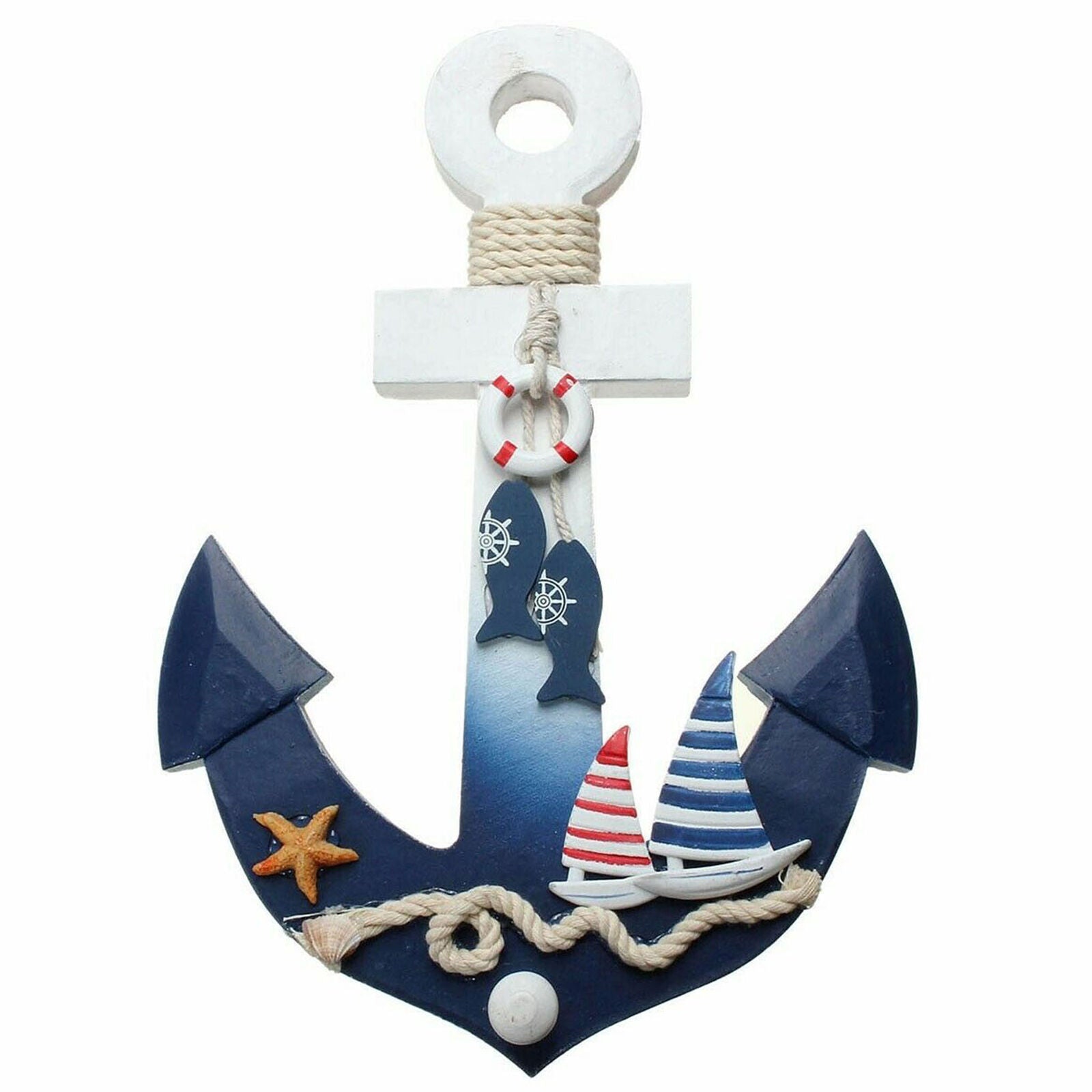Anchor Maritime Decoration Wood Wall Hanging Hook Ship Sailboat Gift
