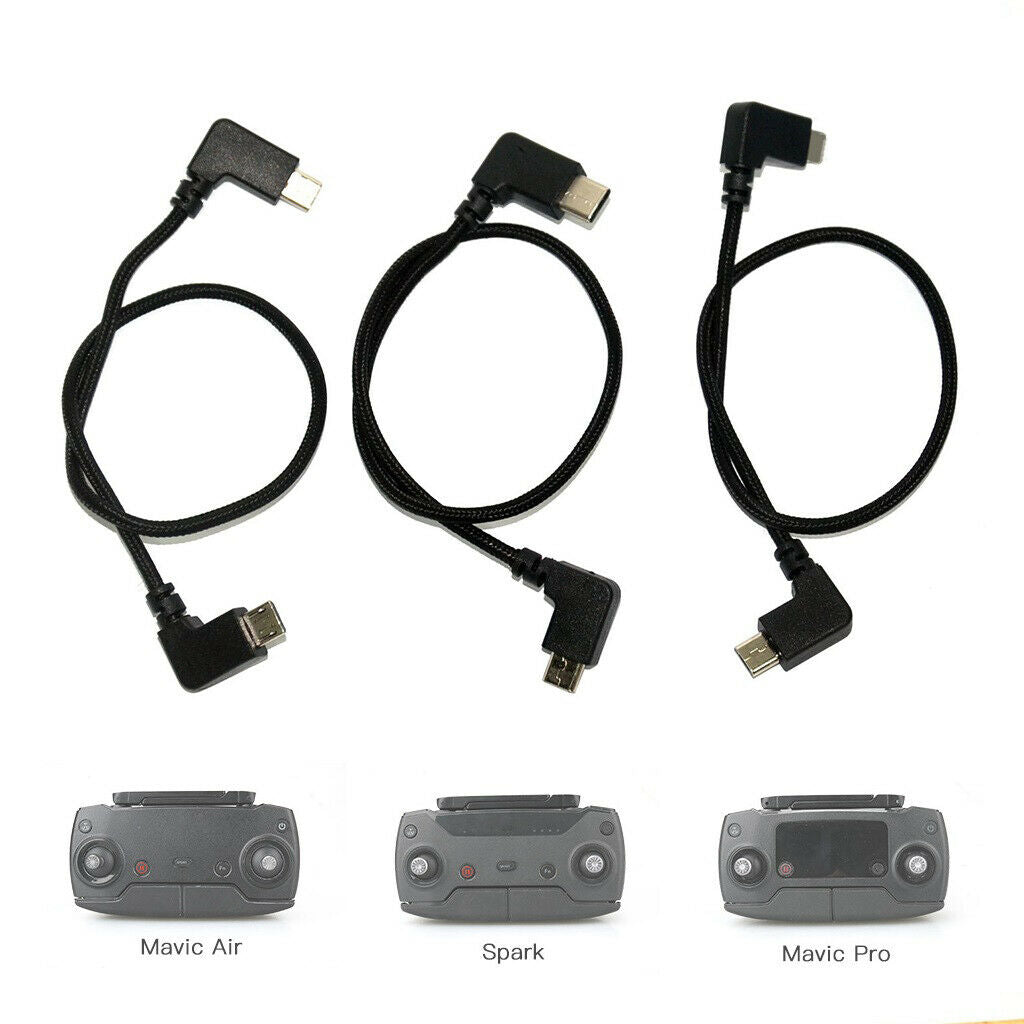 Black Nylon Braided Type C Connector Data Cable for DJI