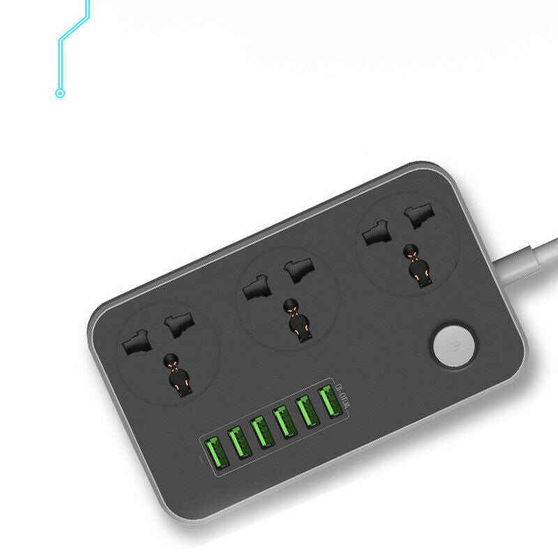 International Power Socket 6 USB Port Charging Socket Electrical Outlet EU Plug