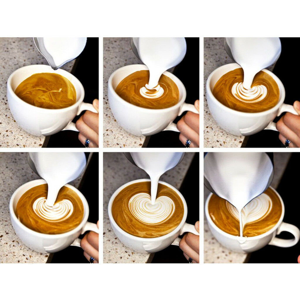 New 350ml Coffee Milk Frothing Pitcher Thermometer, w/ Scale Stainless Steel