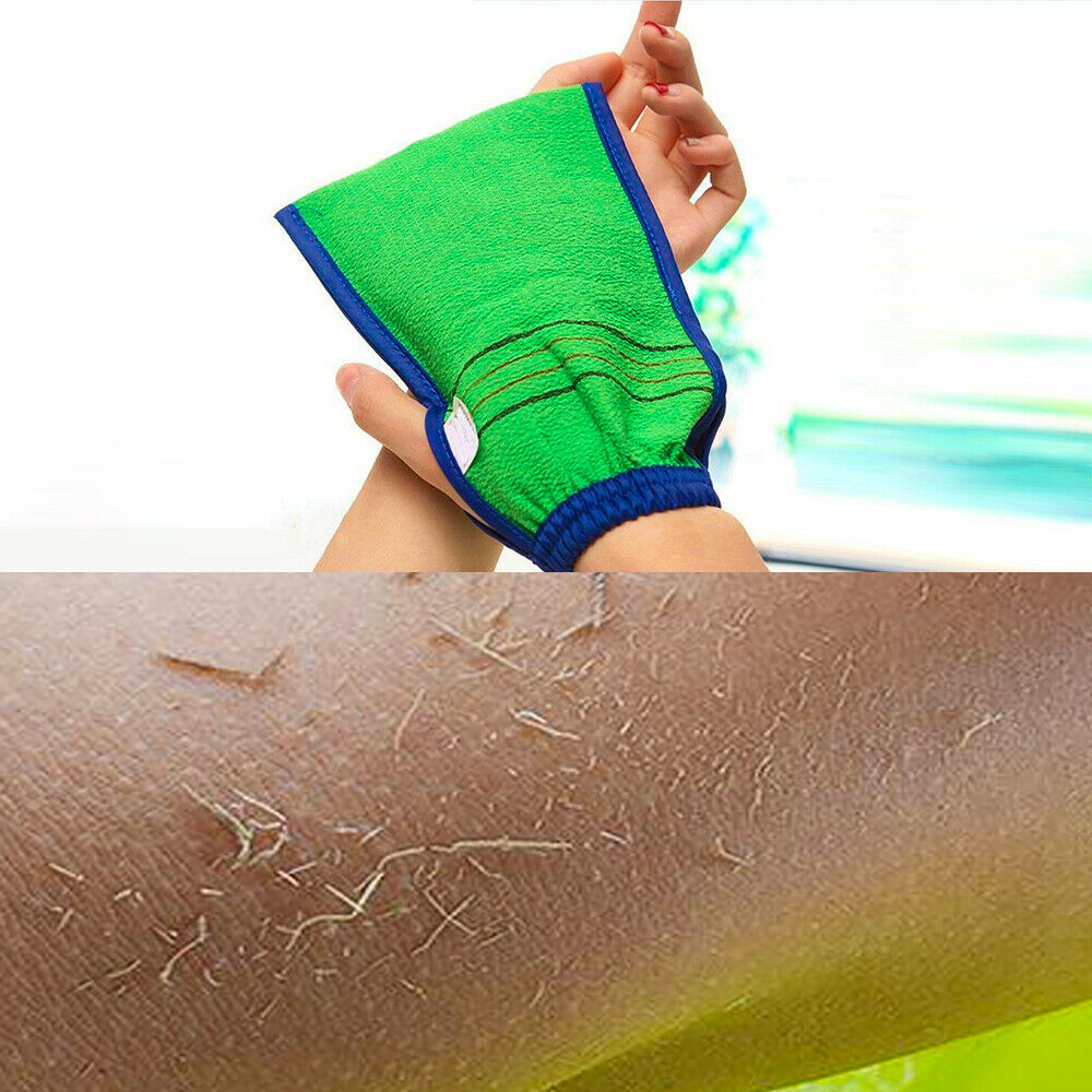 Bamboo Bath Mitten Shower Exfoliating Beauty Massage Skin Care Glove Mit Wash AU