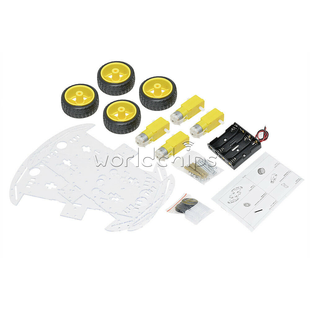4WD Robot Smart Car Chassis Kits car with Speed Encoder for Arduino M26 Top