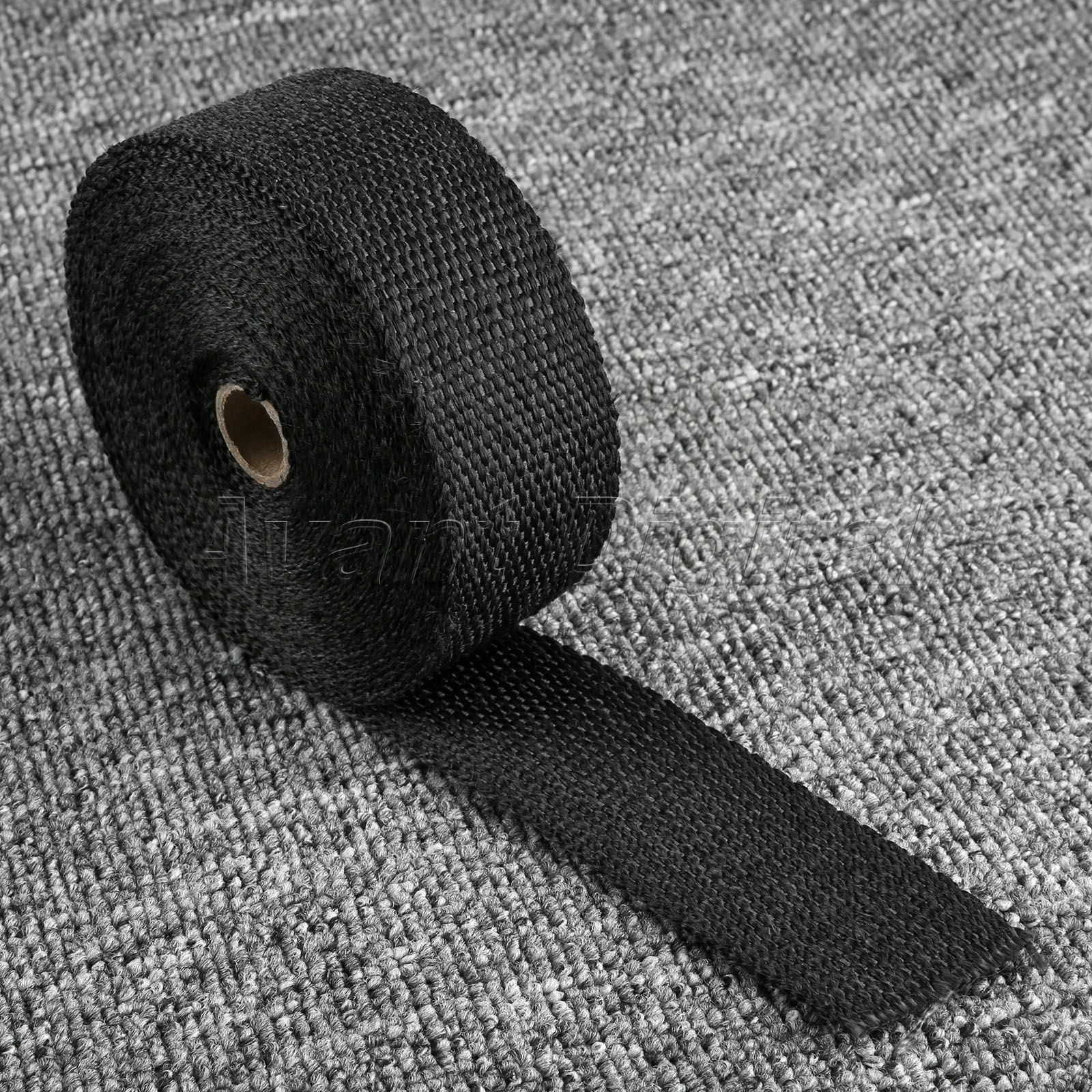 10m Black Motorcycle Exhaust Header Heat Wrap Tape Cover Insulation Roll Tape