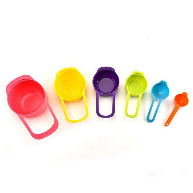 6Pcs Measuring Spoons Cup Kitchen Tool Baking Teaspoon Scale Measure Stac.l8