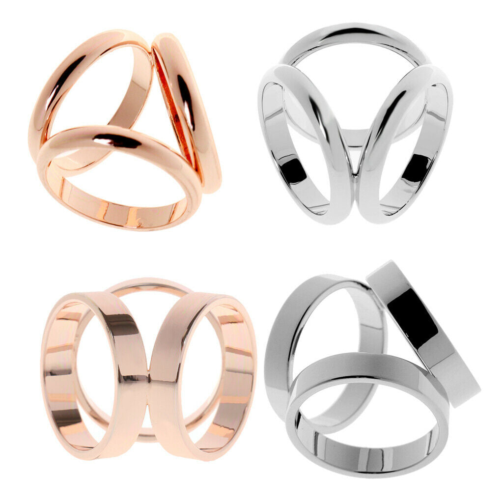 4 Pieces Fashion Women Scarf Ring Silk Scarf Clip Buckle Slide Jewelry
