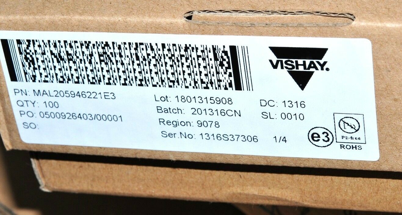 1pcs - Vishay BCcomponents 059 220uF 400V 105°C Snap-In Capacitor-222205946221