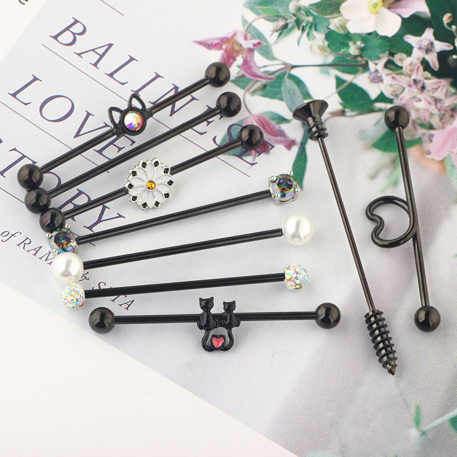 Industrial Barbell Earrings Nonallergenic Lip Rings Labret for Women Men