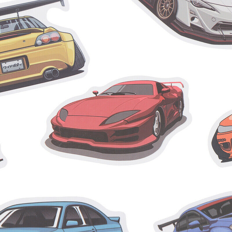 50pc Cartoon Modified Performance Car Stickers Snowboard Laptop Luggage G.l8