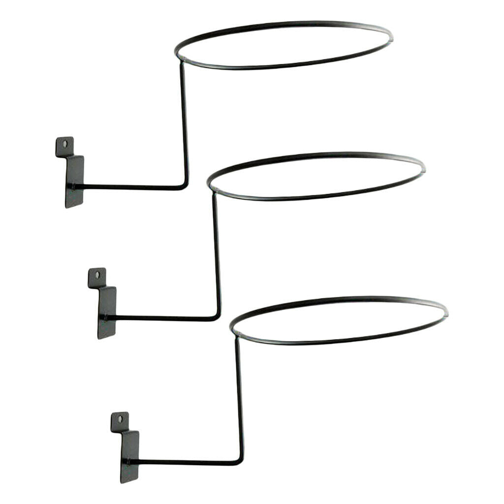 6x Wall Mounted Metal Helmet Display Holder Hanger for Top Sun Hat Black