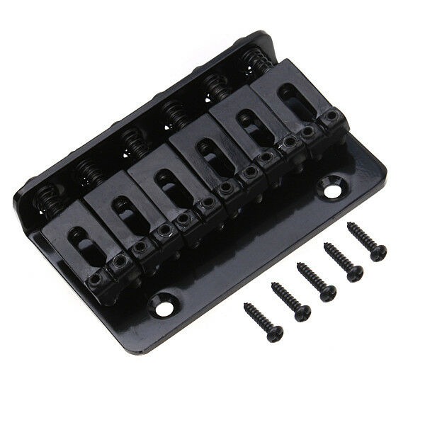 Black Plated Fixed Hardtail Guitar Bridge for 6 String Top Load 65cm Parts