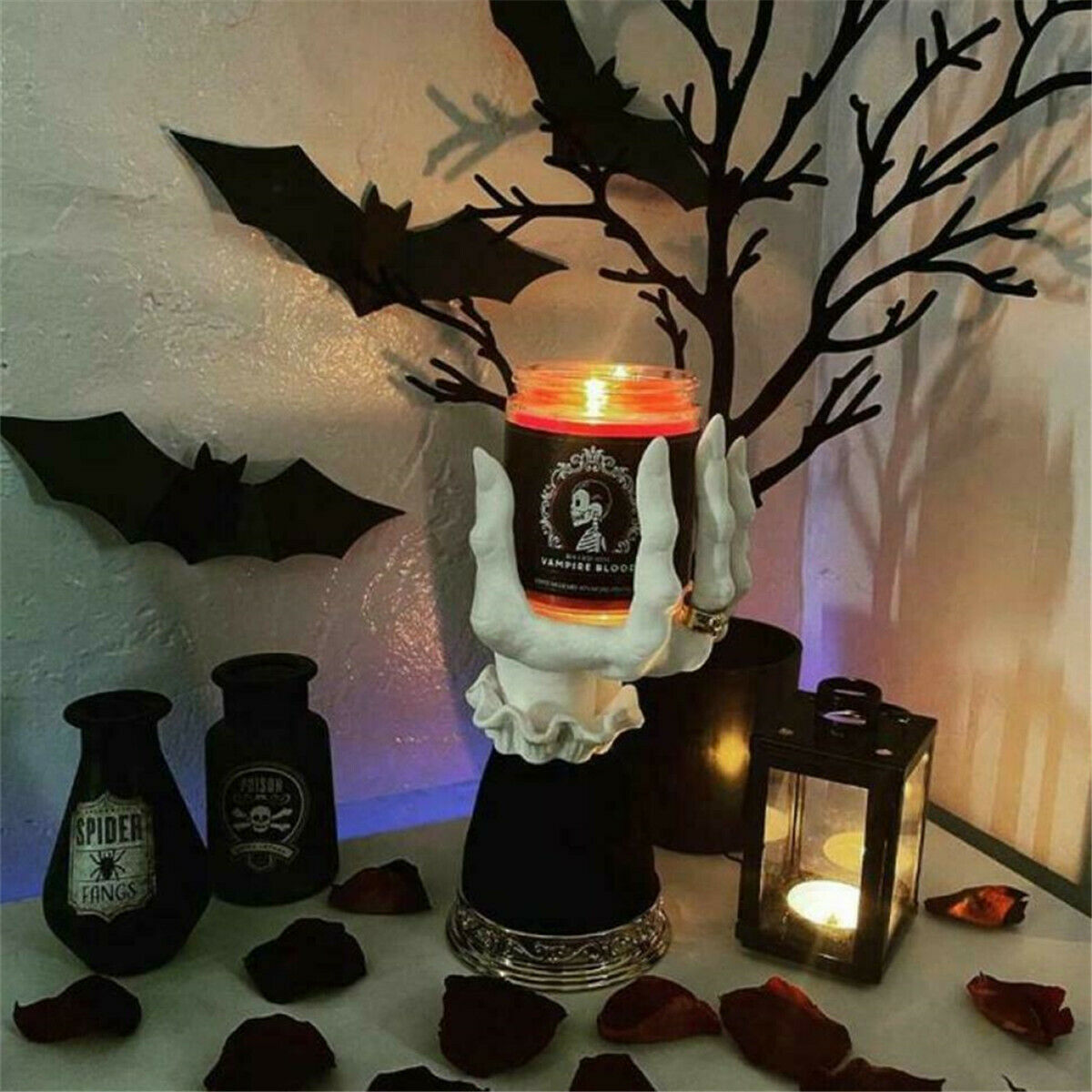 Witch Hand Candlestick Halloween Prop Statue Candle Holder Gothic Ornament Gift