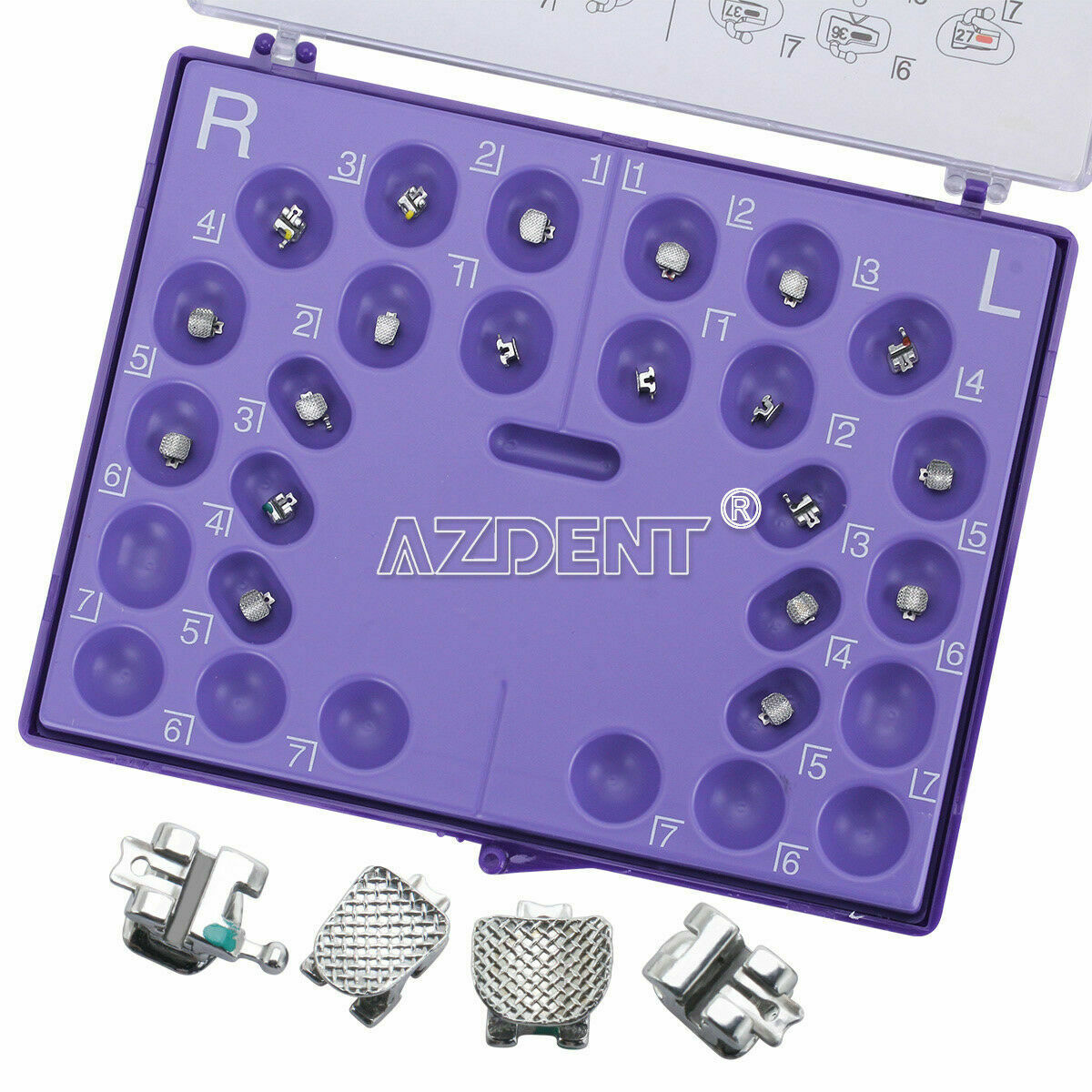 5 Kits Dental Orthodontic Self-Ligating Brackets Braces 0.022 MBT 3 hooks Metal