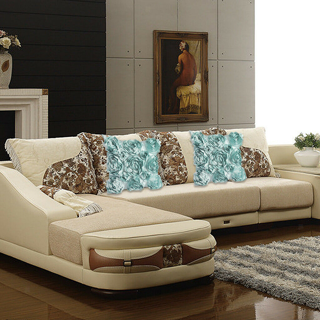 Flower Design Pillow Cover Linen Throw Sofa Cushion