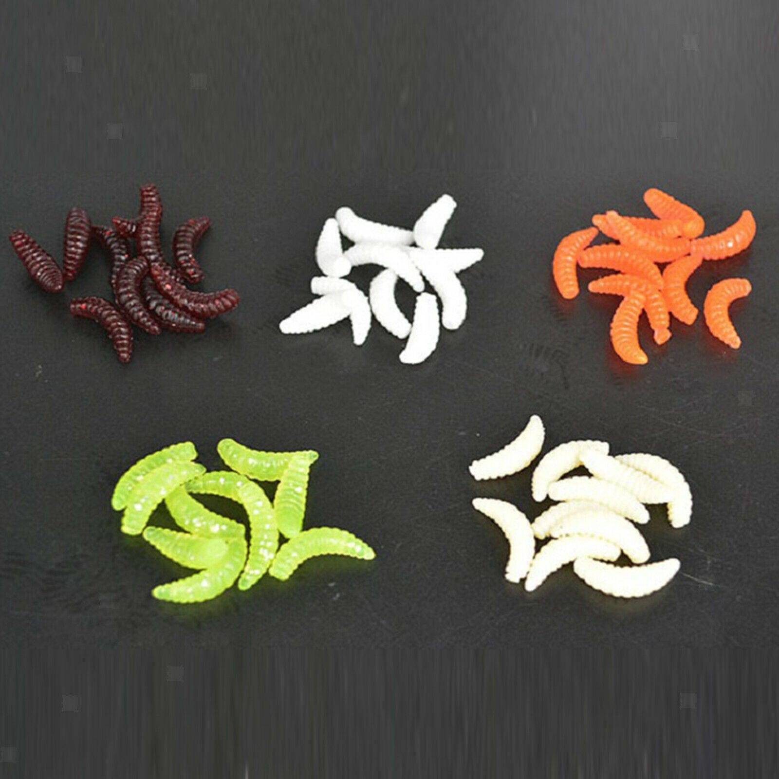 50x Durable Maggots Fishing Lures Swimbaits Worms Baits Gear Tackles Lure