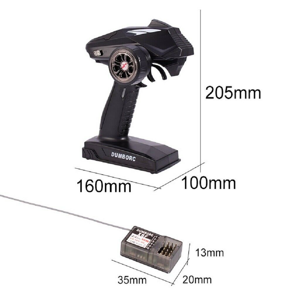 2.4G 4 Channel X4 Radio Remote Transmitter w/ X6F Receiver for 1/10 RC Car