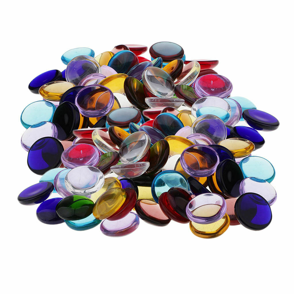 Multicolor Clear Round Glass Pieces Tiles for Mosaic Making Craft 15mm