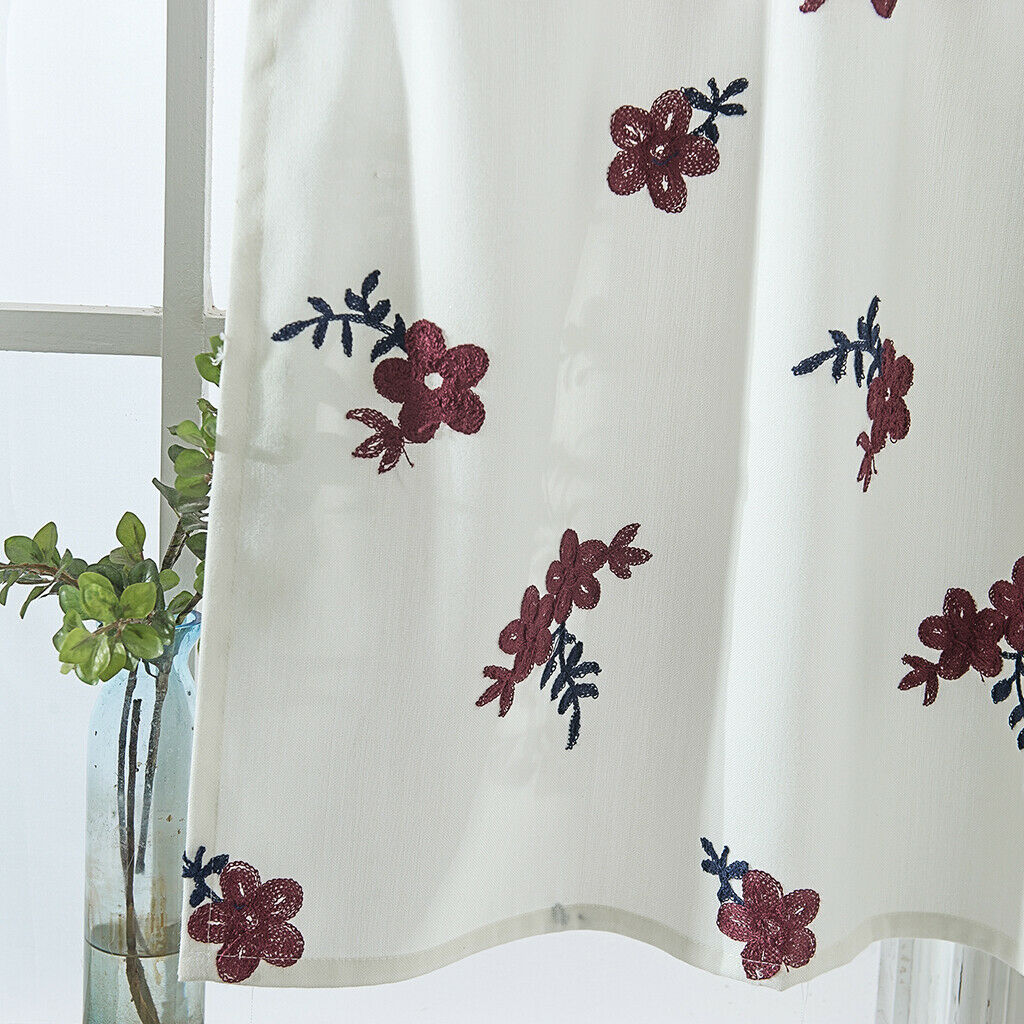 1Pcs Window Voile Sheer Curtain Valance Tiers 130x41cm_A