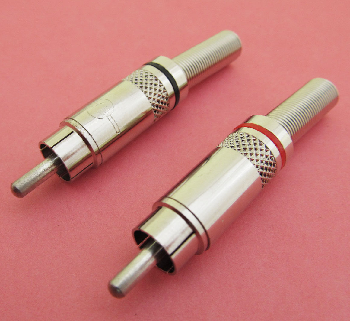 20pcs high quality Nickel RCA Plug audio video Connector w\metal spring
