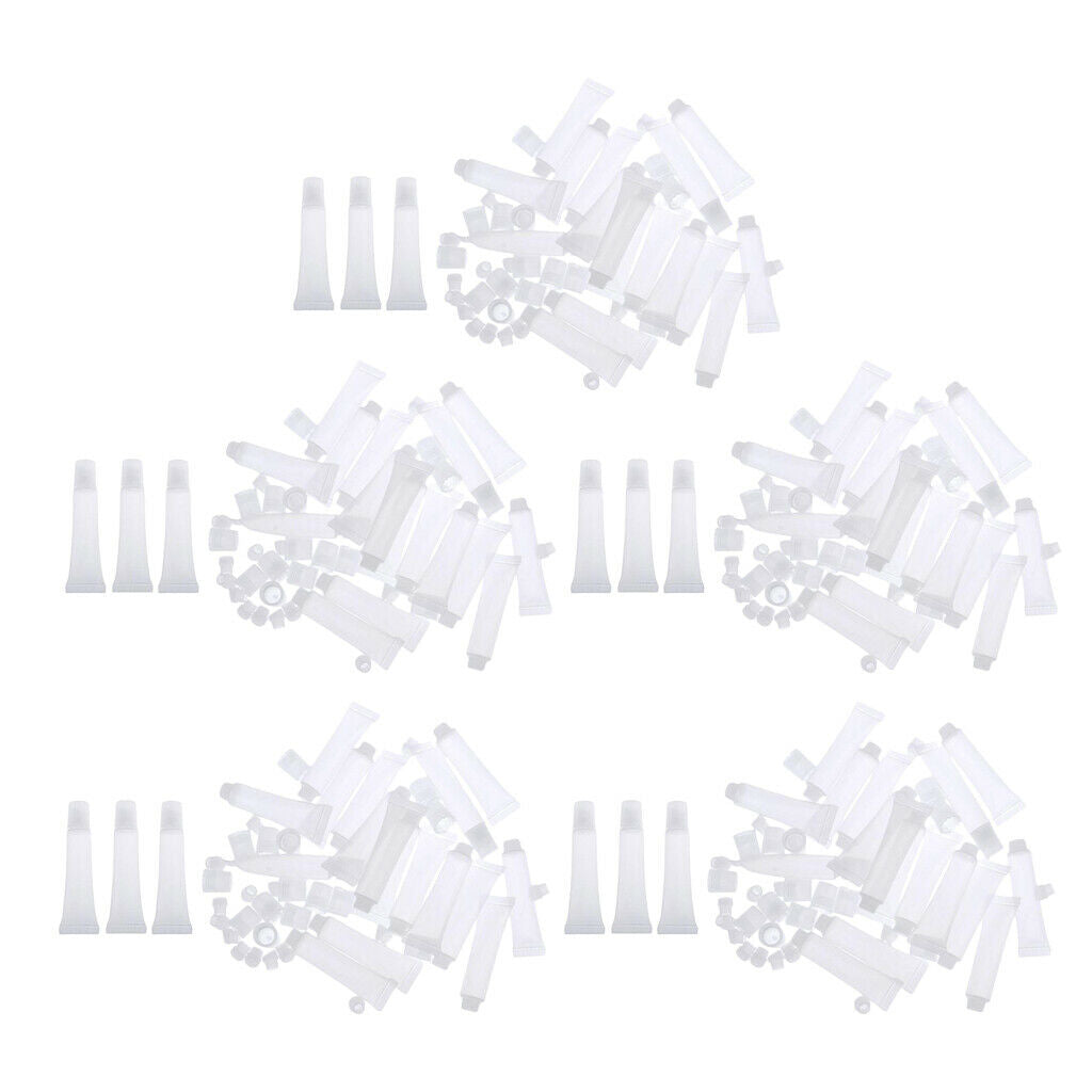 100Pcs Clear Empty Lip Gloss Soft Tubes Travel Eye Serum Bottles Vials