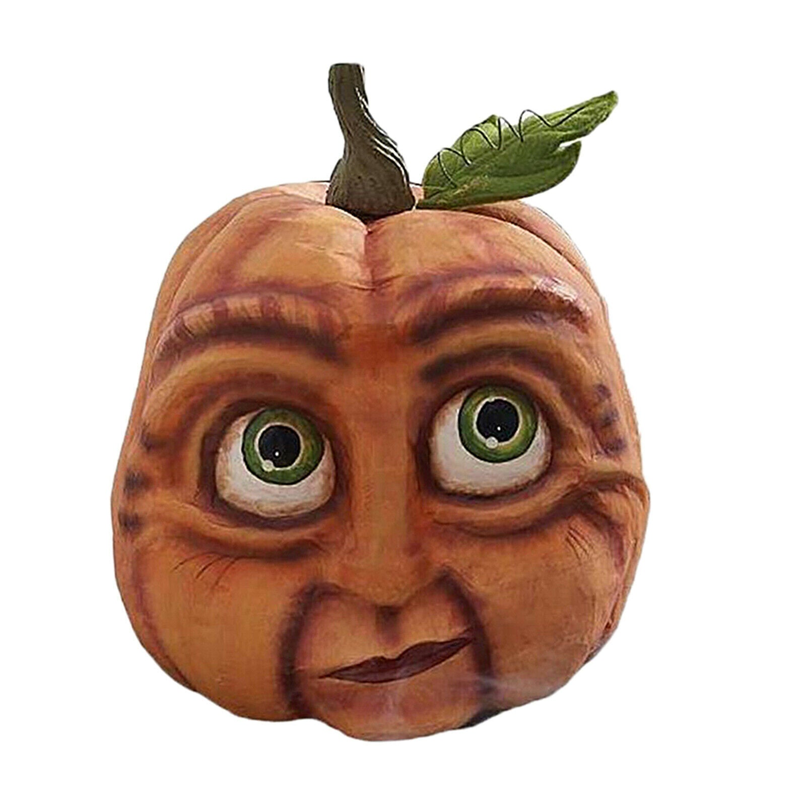 Halloween Expressive Big Eye Pumpkin Man Statue Ornament Home Garden Decor F