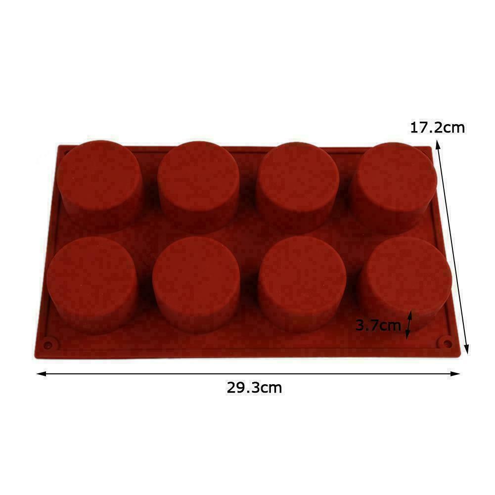 8Grids Round Silicone Mold Soap Cake Bread Cupcake Cheesecake Mould Baking U8W8