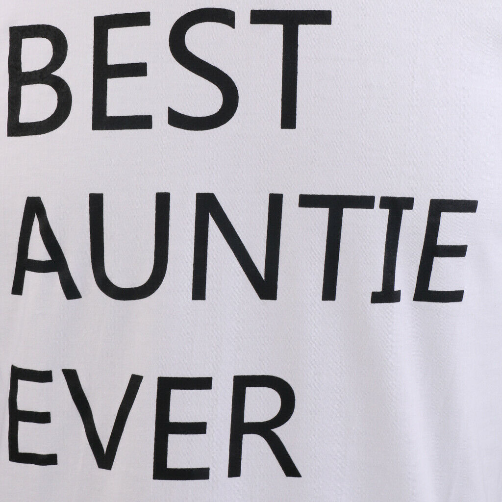 Women's Best Auntie Ever T-shirt Aunt Tshirt Birthday Gift for Aunts M White