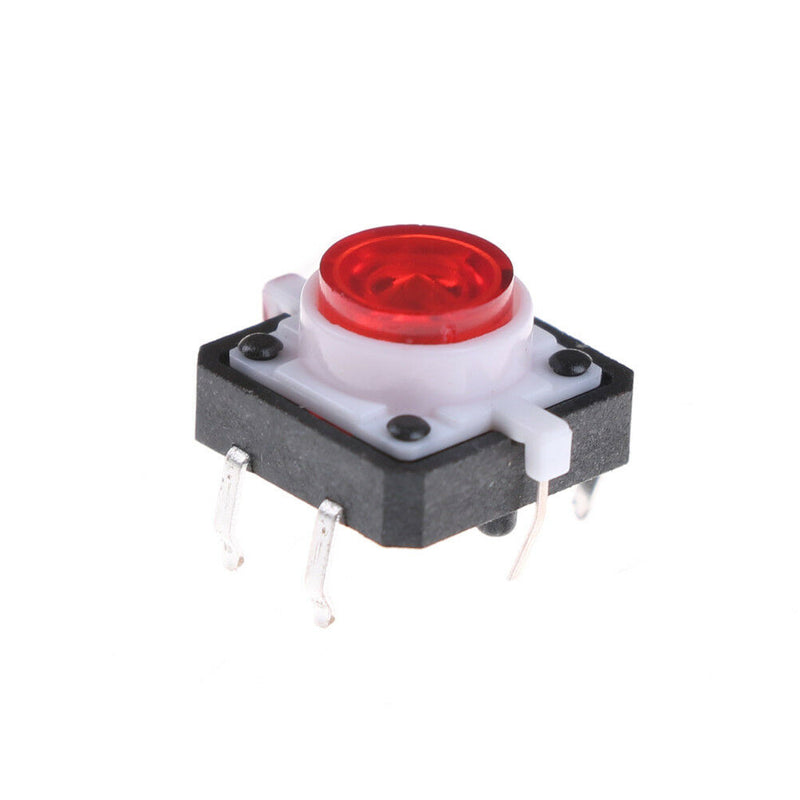 5pcs 12*12*7.3 Red Tactile Push Button Switch Momentary Tact LED E Tt